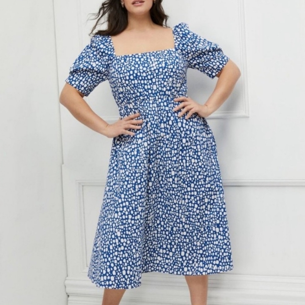 ELOQUII Elements Puff Sleeve Fit And Flare Dress size 24